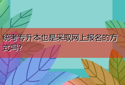 統(tǒng)考專升本也是采取網(wǎng)上報名的方式嗎？