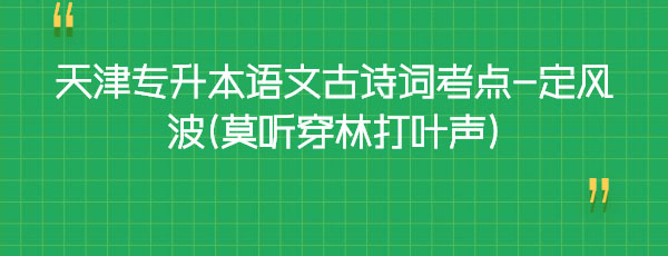 天津?qū)I菊Z文古詩詞考點(diǎn)-定風(fēng)波(莫聽穿林打葉聲) 天津?qū)I菊Z文古詩詞考點(diǎn)-定風(fēng)波(莫聽穿林打葉聲)
