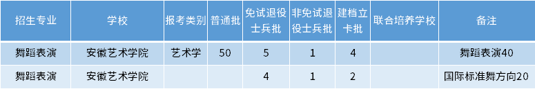 安徽專升本舞蹈表演專業(yè)招生學校
