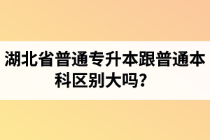 湖北省普通專升本跟普通本科區(qū)別大嗎？專升本專業(yè)課考什么內(nèi)容？