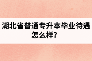 湖北省普通專升本畢業(yè)待遇怎么樣？