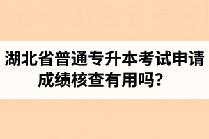 湖北省普通專升本考試申請成績核查有用嗎？申請步驟有哪些？