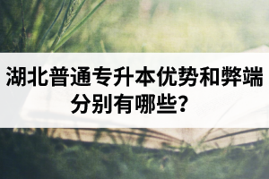 湖北普通專升本優(yōu)勢和弊端分別有哪些？