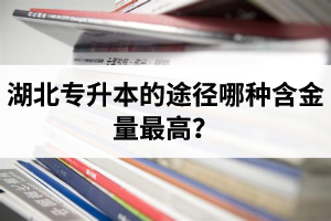 湖北專升本的途徑哪種含金量最高？
