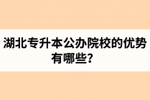 湖北專升本公辦院校的優(yōu)勢(shì)有哪些？為什么大家都想報(bào)公辦學(xué)校？