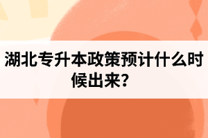湖北專升本政策預(yù)計(jì)什么時(shí)候出來(lái)？報(bào)名前需要做好哪些事情？