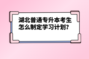 湖北普通專升本考生怎么制定學習計劃？