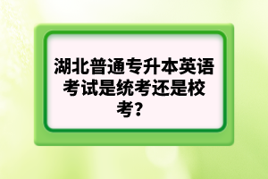 湖北普通專升本英語(yǔ)考試是統(tǒng)考還是?？?？