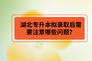湖北專升本擬錄取后需要注意哪些問題？
