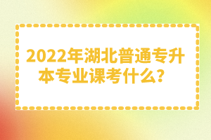 2022年湖北普通專升本專業(yè)課考什么？