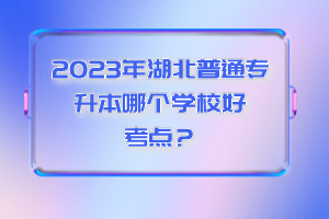 2023年湖北普通專升本哪個(gè)學(xué)校好考點(diǎn)？