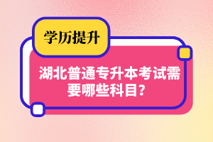 湖北普通專升本考試需要哪些科目？