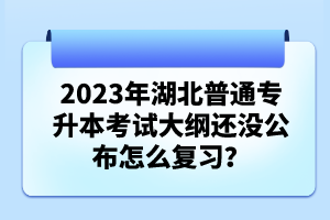 2023年湖北普通專升本考試大綱還沒公布怎么復習？