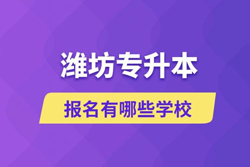 濰坊專升本報(bào)名有哪些學(xué)校？