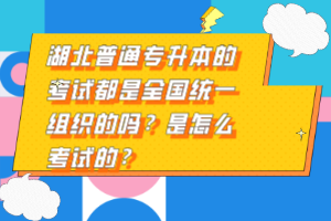 湖北普通專升本的考試都是全國統(tǒng)一組織的嗎？是怎么考試的？
