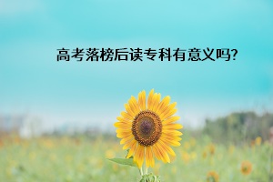 高考落榜后讀?？朴幸饬x嗎？