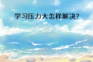 學習壓力大怎樣解決？