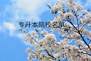 專(zhuān)升本院校名單