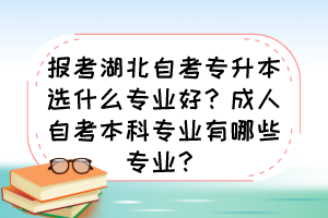 報考湖北自考專升本選什么專業(yè)好？成人自考本科專業(yè)有哪些專業(yè)？